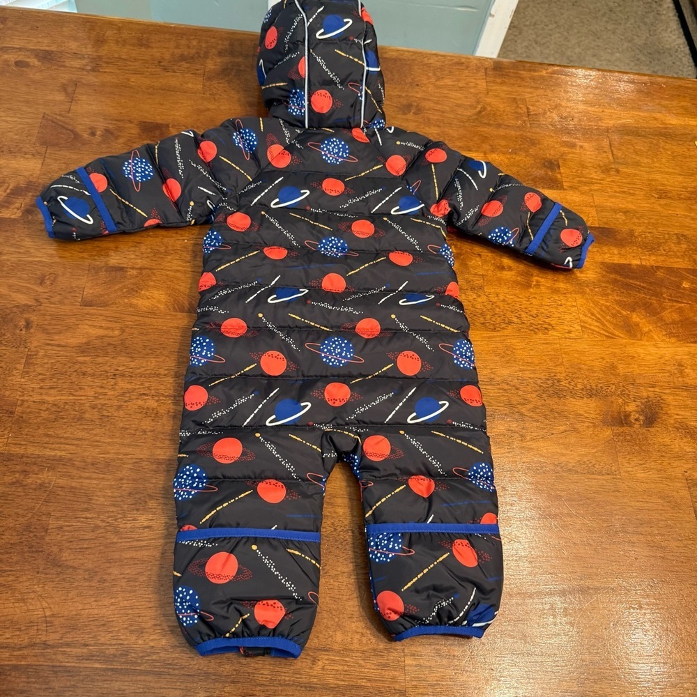 Hanna Andersson Cosmos Insulated Blue and Black Snowsuit Space size 6-12 months - Picture 5 of 7